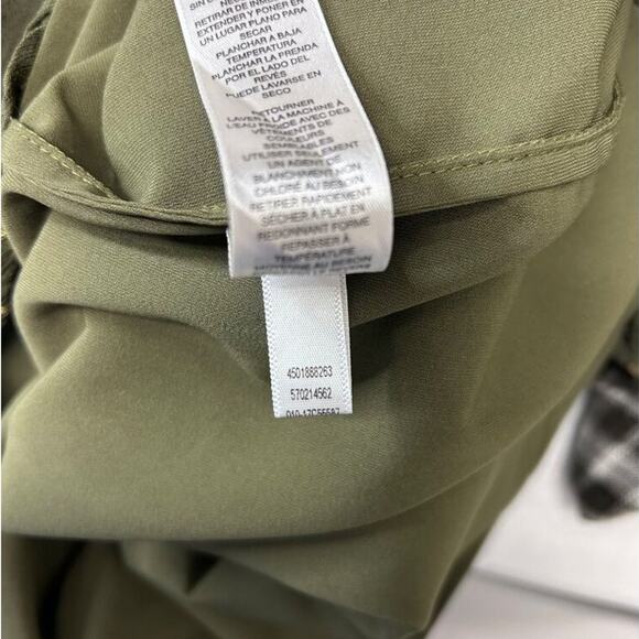 Chico's Women’s Green Jacquard Dot Embroidered  Velvet Details Peasant Blouse M - Picture 12 of 13